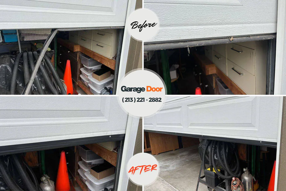 Before and after: garage door repair Silver Grove, KY